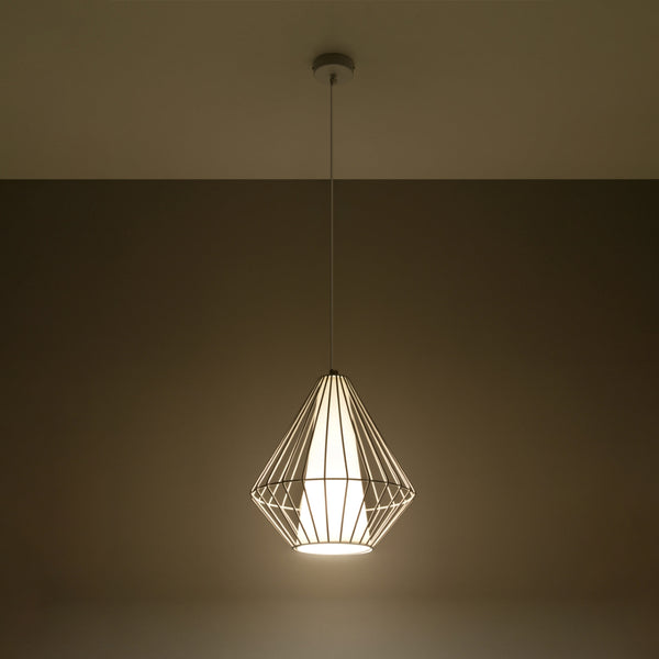 Adjustable white cone design pendant light – Elyndra model