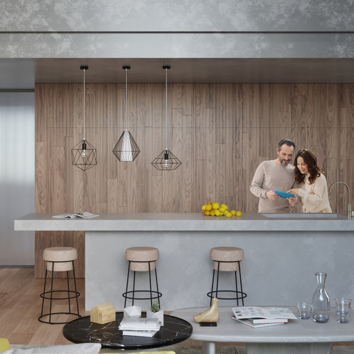 Pendant black cone design adjustable - Model Nerava