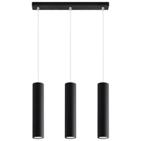 Suspension cylindrique noire 3 lumières – modèle Arothis
