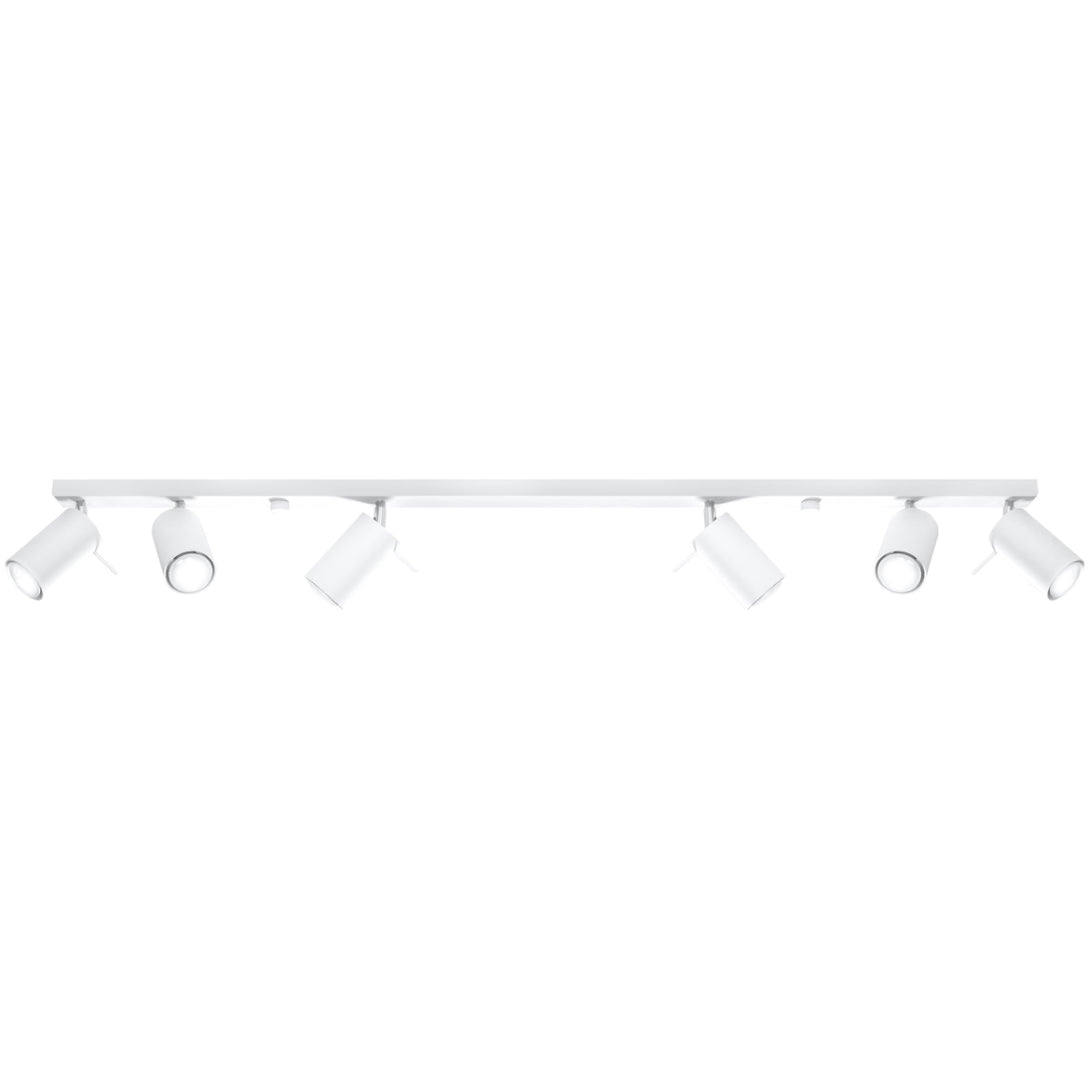 Plafonnier blanc moderne 6 spots orientables – Modèle Arvella