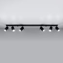 Modern black ceiling light with 6 adjustable spotlights – Modèle Orphéus