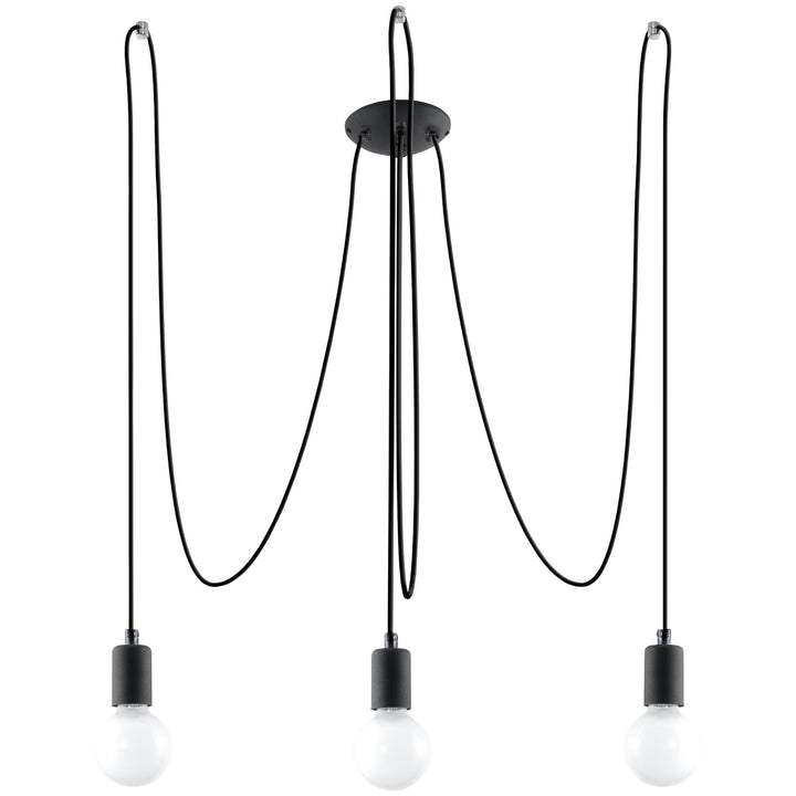 Lustre minimaliste noir 3 lampes – modèle Arkenis