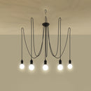 Minimalist black chandelier 5 lights – Aethron model