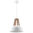 Scandinavian white natural wood pendant - Norvaya model