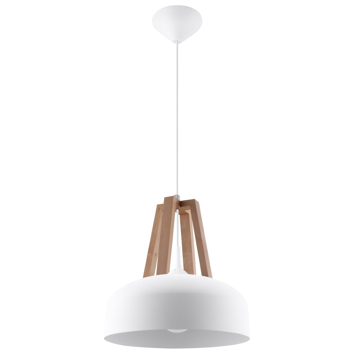 Hanglamp Scandinavisch wit natuurlijk hout – modèle Norvaya