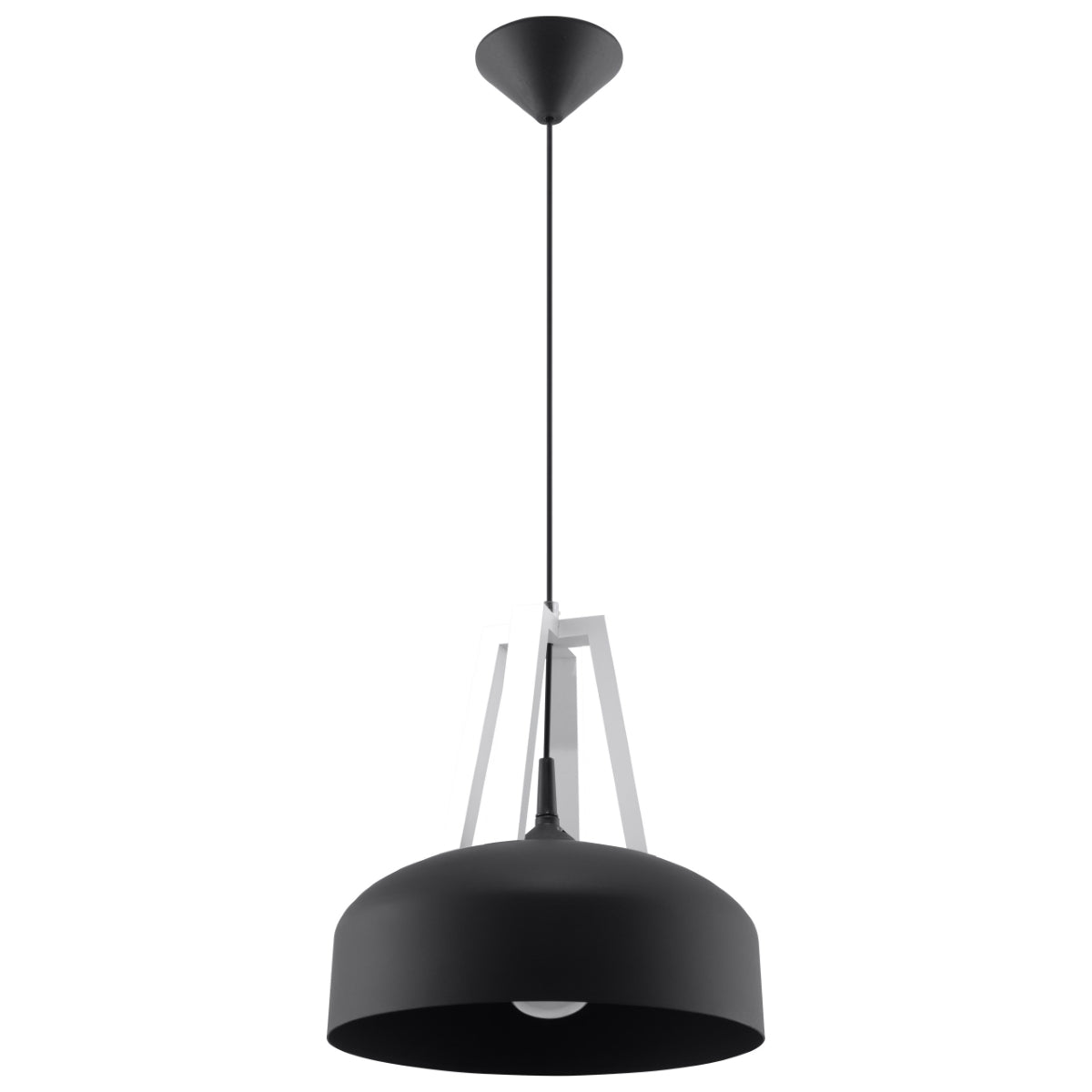 Hanglamp koepel zwart en hout eetkamer – Modèle Noreldis