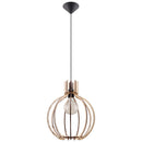 Natural wood Scandinavian pendant light for the living room - Arvendia model