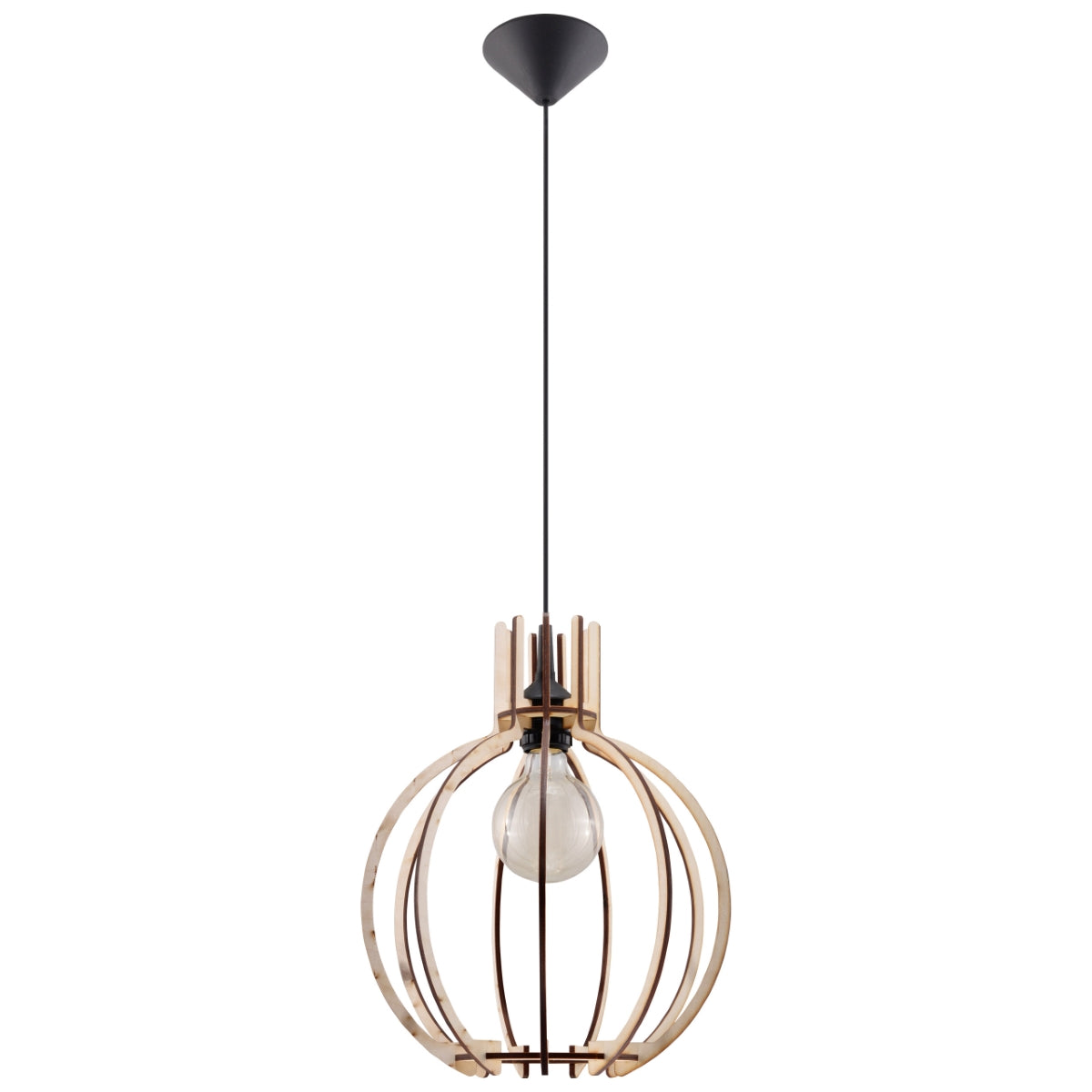 Hanglamp natuurlijk hout Scandinavisch woonkamer – modèle Arvendia