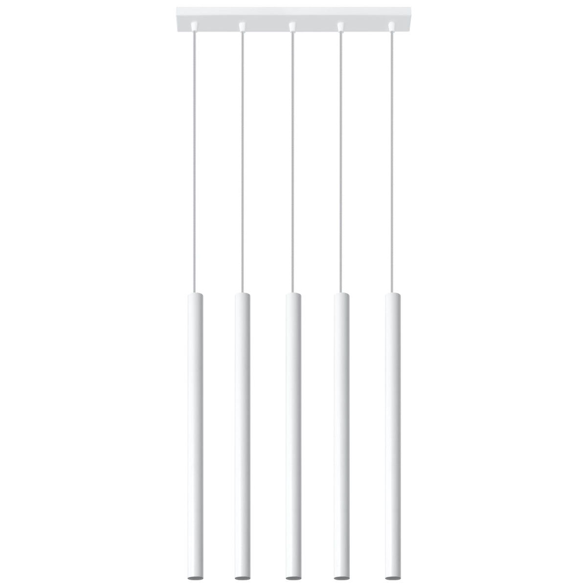 Witte cilindrische hanglamp 5-lichts woonkamer – modèle Arvénis