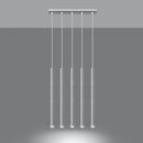Witte cilindervormige hanglamp met 5 lichtpunten voor de woonkamer – model Arvénis