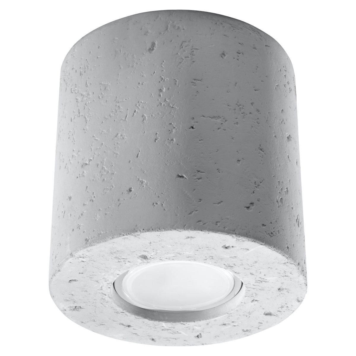 Grijze industriële betonnen plafondlamp woonkamer – Modèle Orphéos