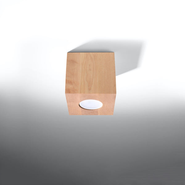 Scandinavische plafondlamp van natuurlijk hout voor woonkamer – model Norvane