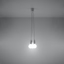 Minimalist white pendant light with 3 bulbs – Elvaris model