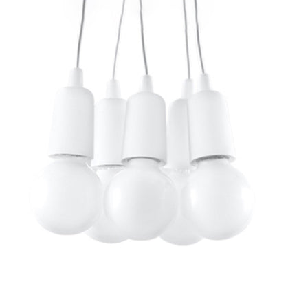 Minimalistische witte hanglamp met kabels – Elvaris