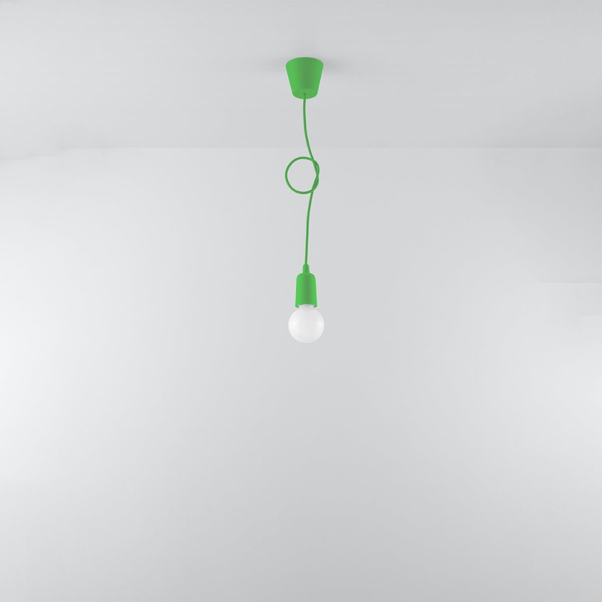 Minimalistische groene hanglamp van PVC – model Ardelio