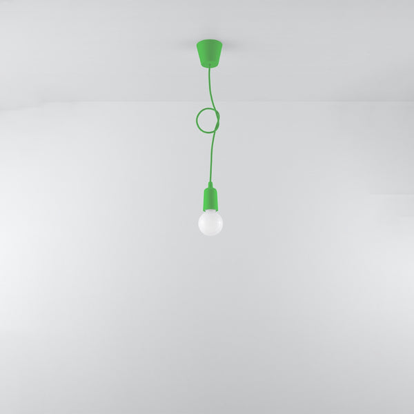 Minimalistische groene hanglamp van PVC – model Ardelio