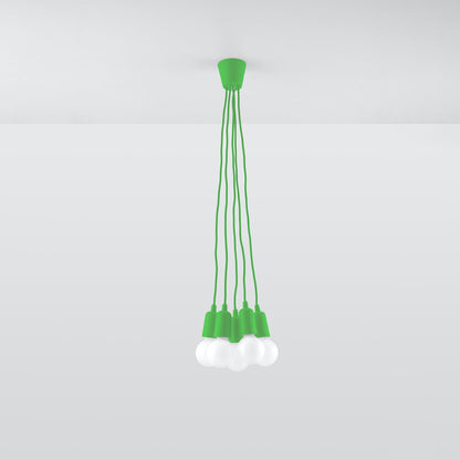 Minimalistische groene hanglamp met kabels – Veridra