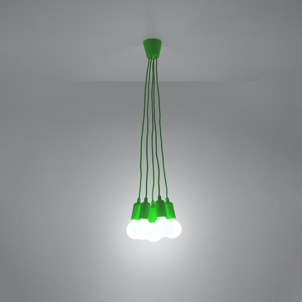 Minimalistische groene hanglamp 5 lichten – Model Verdisia