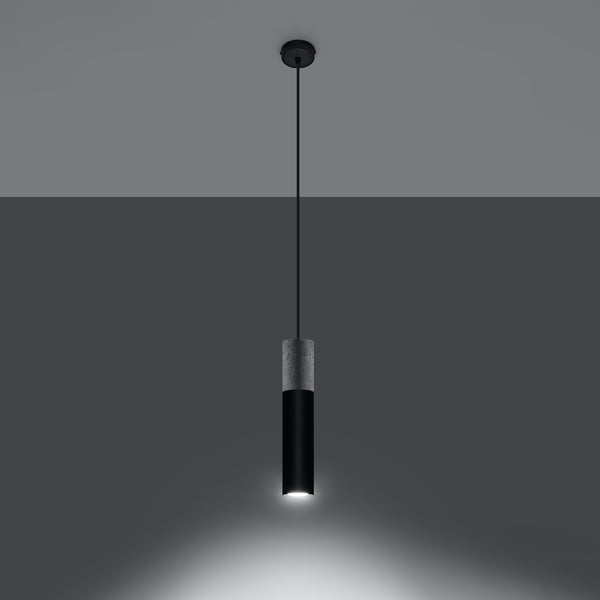 Industriële design zwarte betonnen hanglamp – Model Orphéla