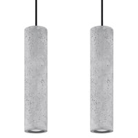 Suspension béton gris industriel 2 lumières – modèle Asterion