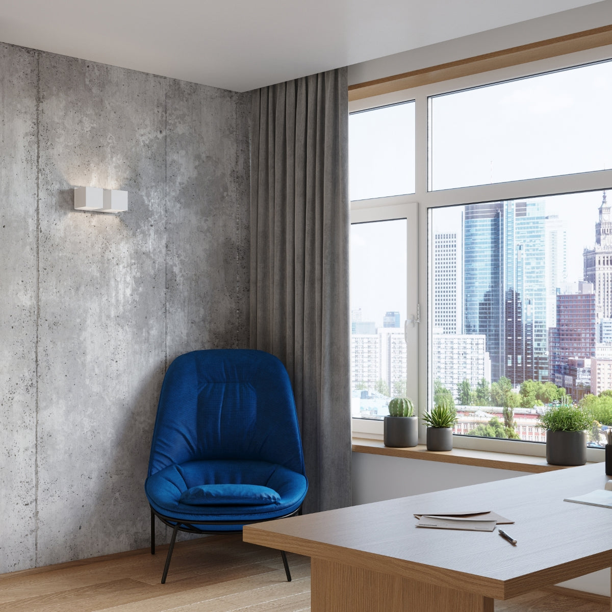 Modern white aluminum wall light – Asterion model