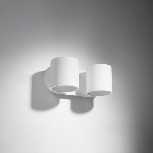 Wall-mounted cylindrical white modern light fixture - Oréziane model