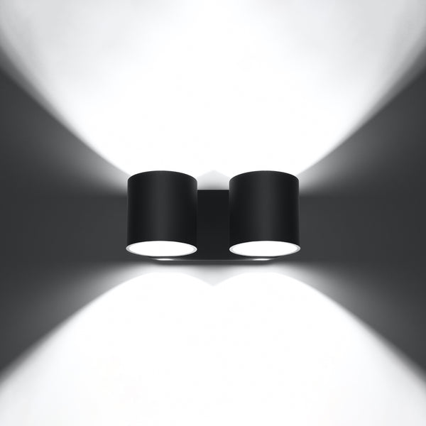 Modern black cylindrical wall light – Nobilis model