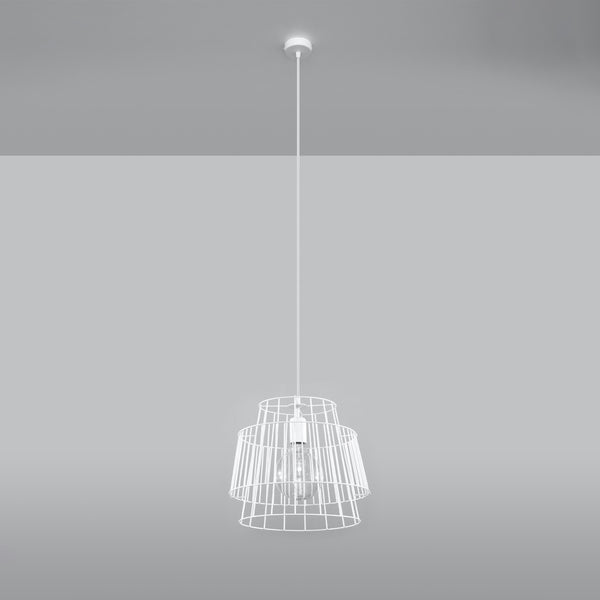 White industrial wire metal pendant light – Arcanis model