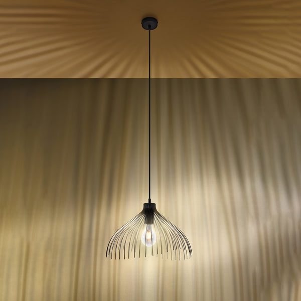 Industrial black steel pendant light – Atheris model