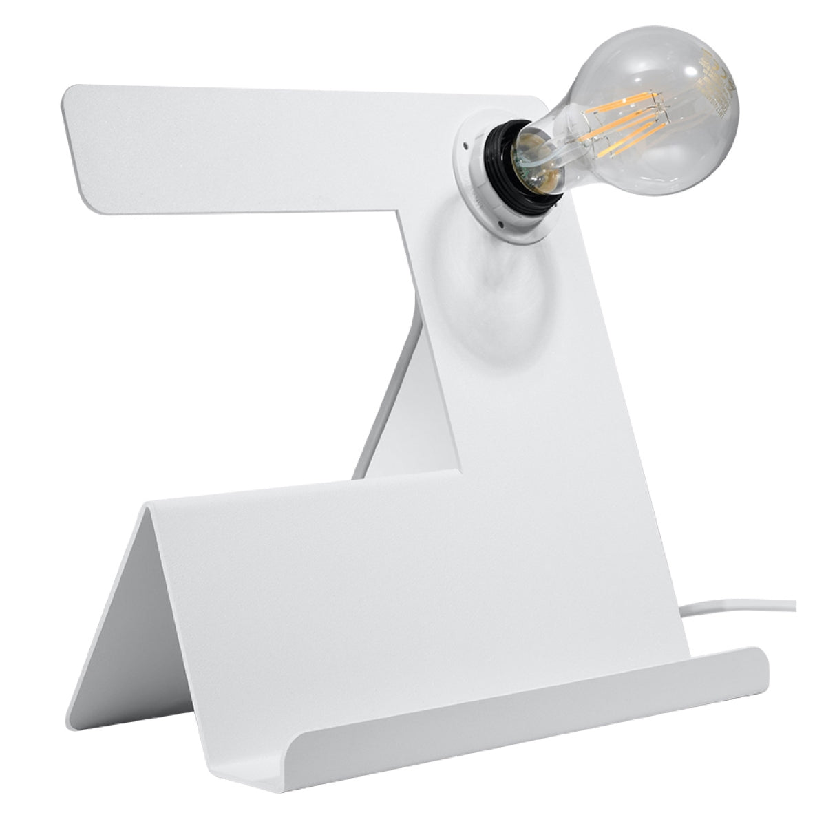 Lampe de bureau design acier blanc – Modèle Arkanis