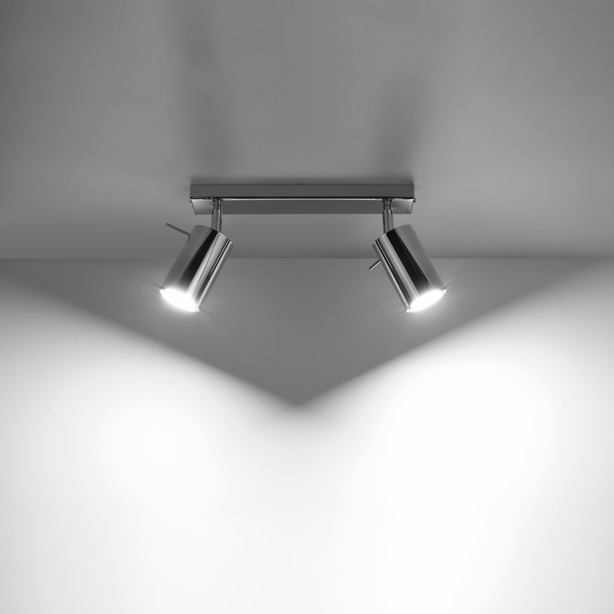 Modern adjustable chrome ceiling light for living room – Aethron model