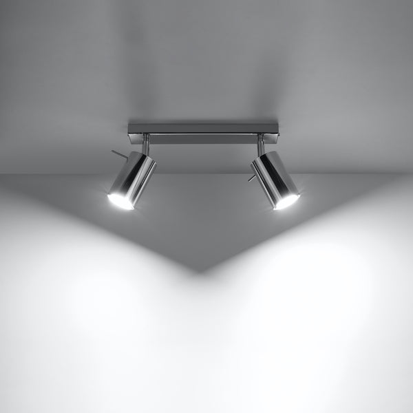 Modern adjustable chrome ceiling light for living room – Aethron model