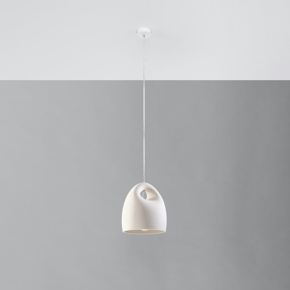 Pendant white ceramic modern for dining room - Elaris