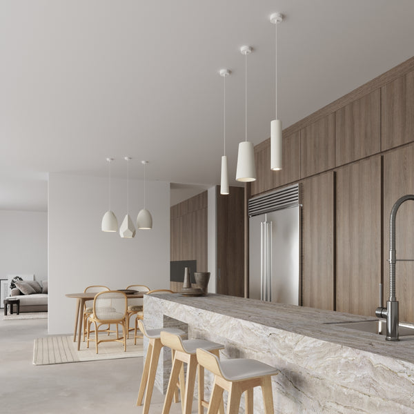 Moderne witte keramische hanglamp voor woonkamer – model Elensia