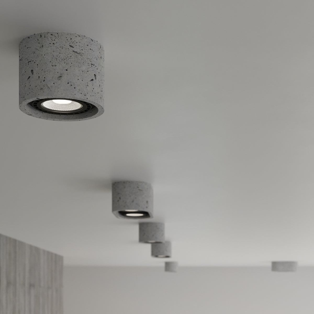 Minimalist gray concrete ceiling light living room – Orsyn model