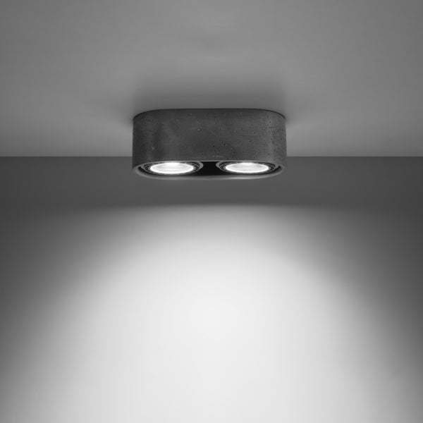 Minimalist grey concrete ceiling light – Varelios model