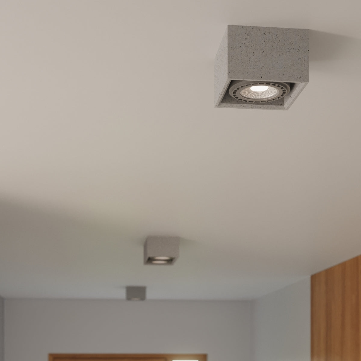 Minimalist grey concrete ceiling light – Arkanor model