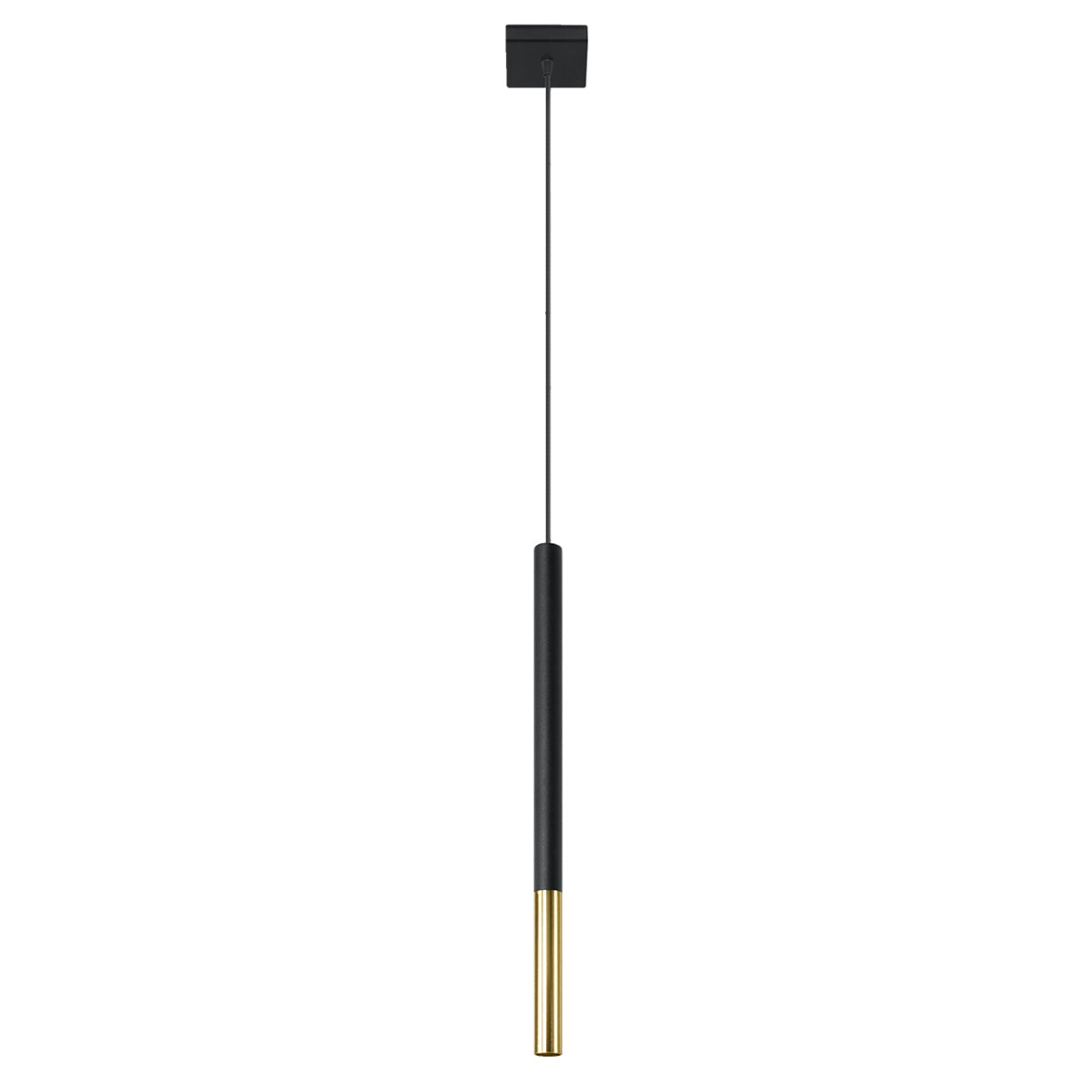 Hanglamp buis zwart en goud modern – Modèle Asterionis