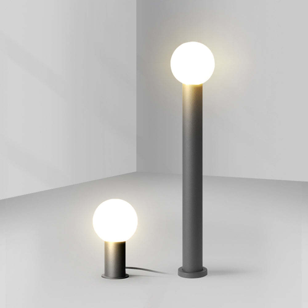 Bolronde LED-tuinlamp in zwart metaal – Orbiron