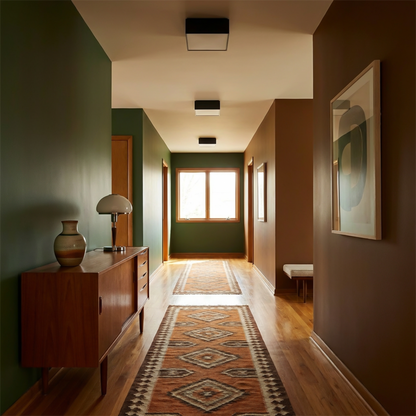 Square black minimalist ceiling light for living room – Model Narythia