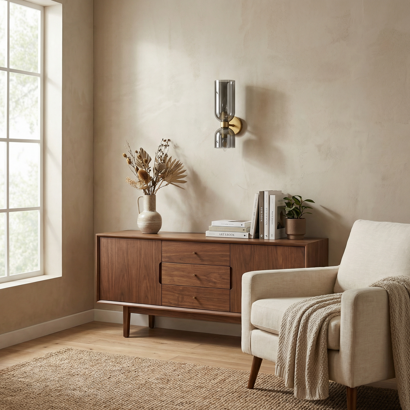 Applique Murale Intérieur Raffiné en Verre Transparent – Sorella