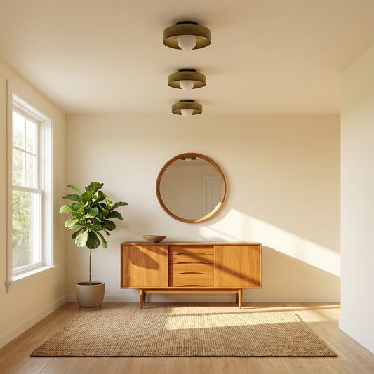 Vintage witte glazen plafondlamp voor entree – Orbique