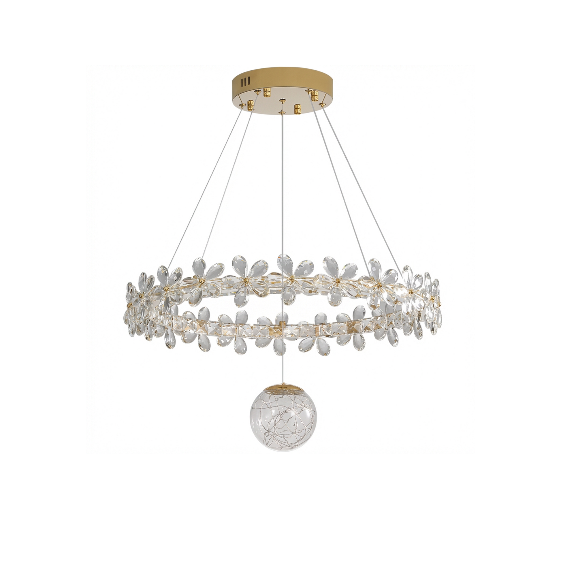 Plafonnier Design Orné de Cristaux Lumière Éclatante – Lumea