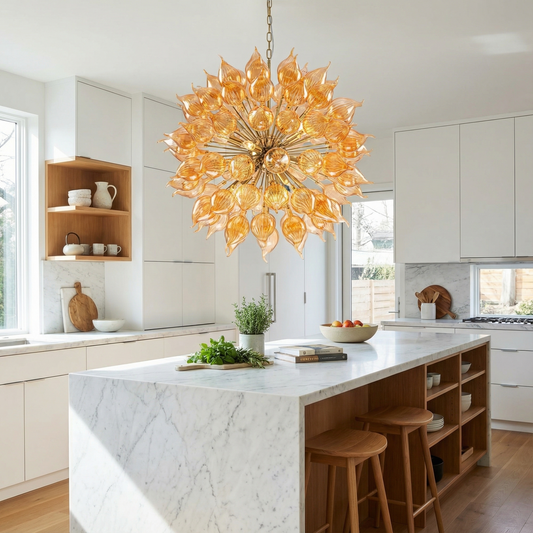 Lustre en Verre Soufflé Orange Style Sputnik – Dandelionis