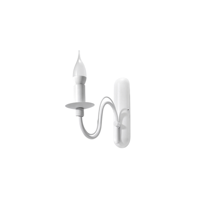 Modern white steel candlestick wall sconce – Asterwyn