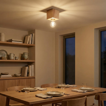 Minimalist natural wood ceiling light for living room – Arvoden