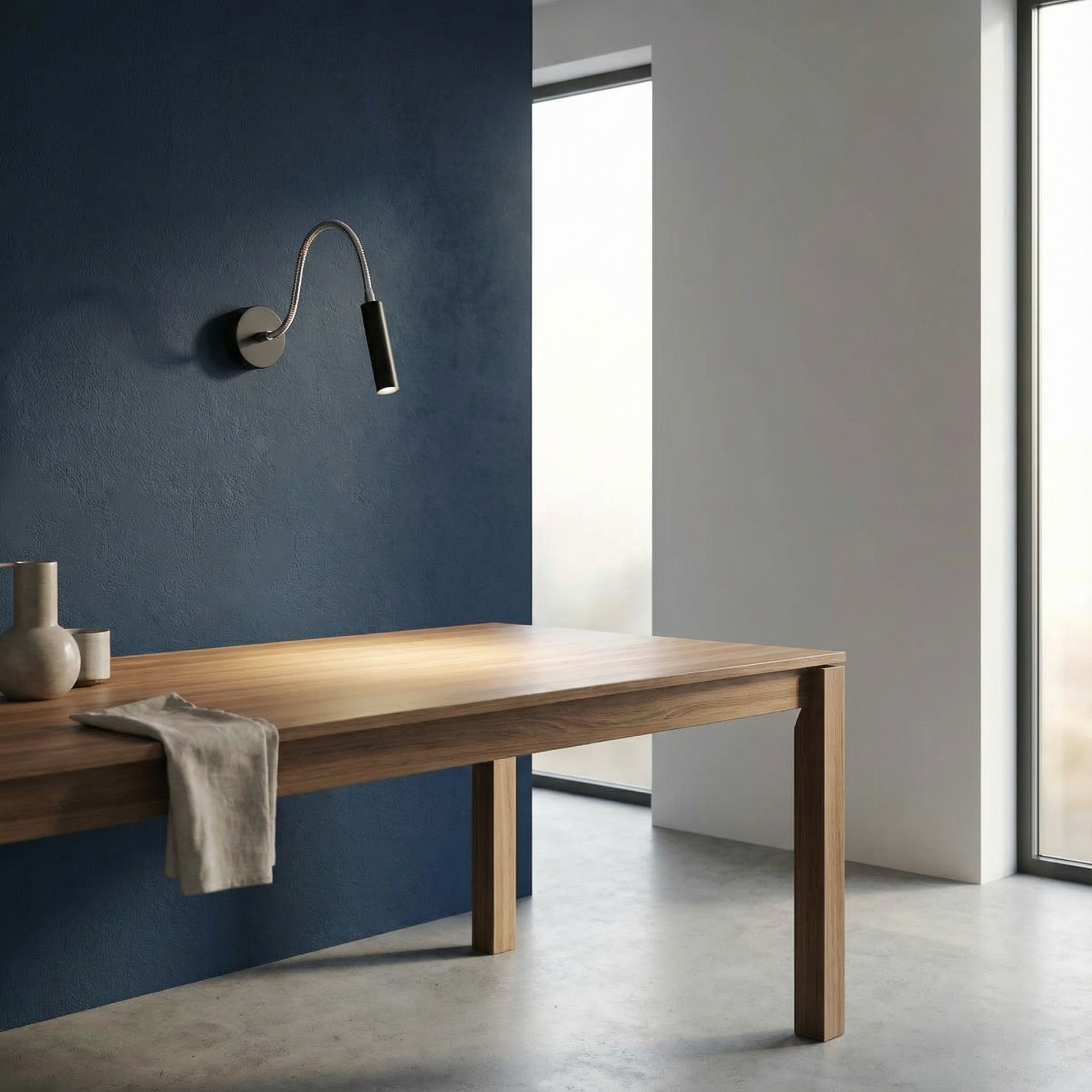 Zwarte minimalistische verstelbare wandlamp – Model Noxeral