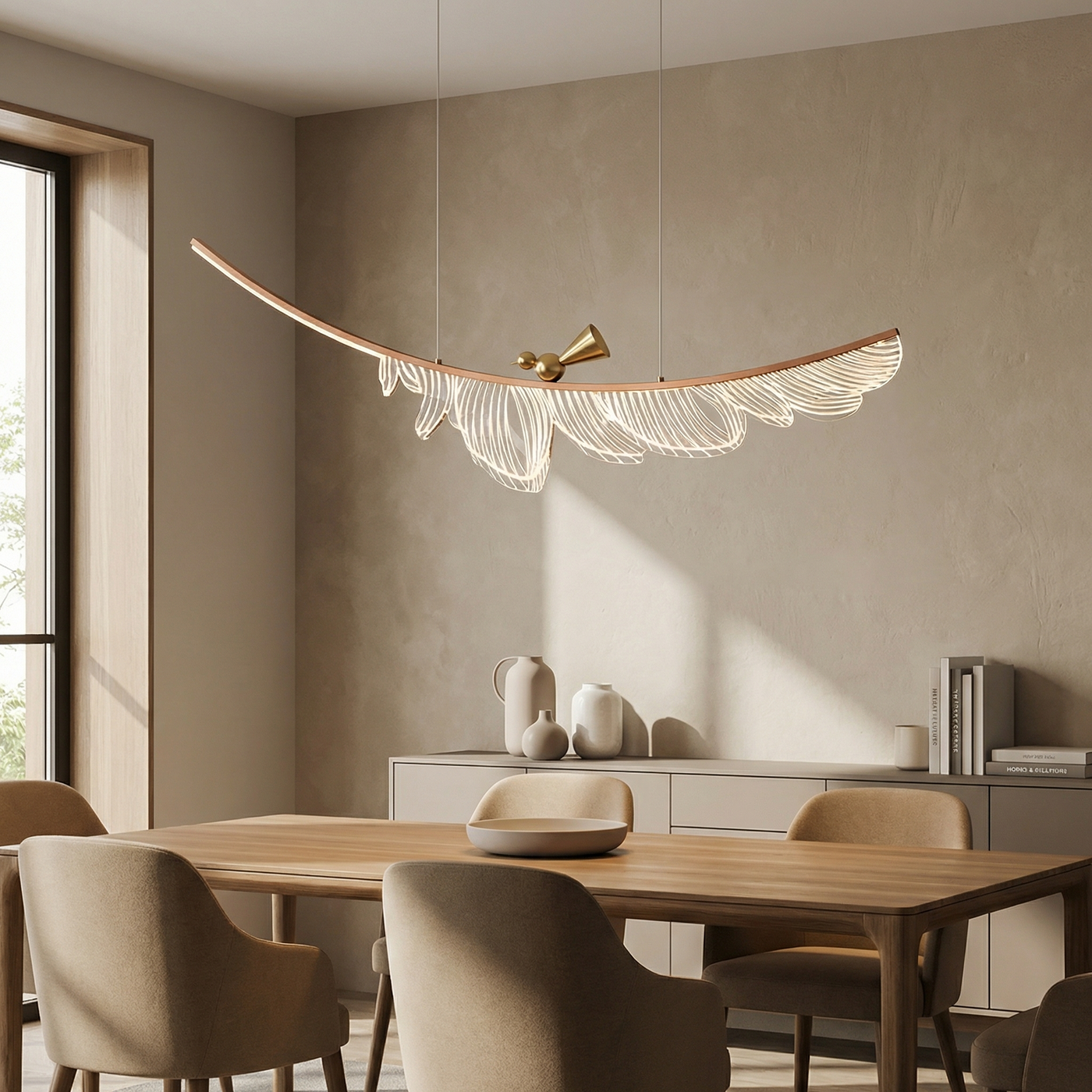 Suspension LED en cuivre pour salon et salle à manger – Candeluxa