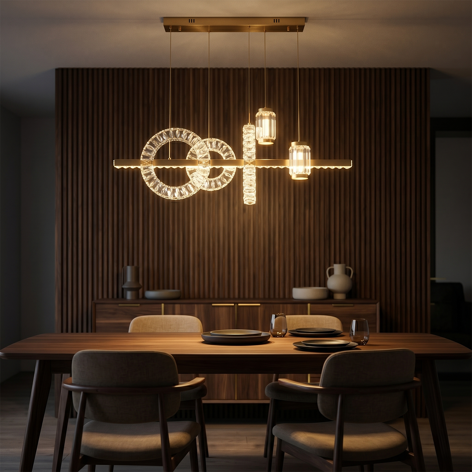 Lustre moderne en cristal pour salon – Cristarèner