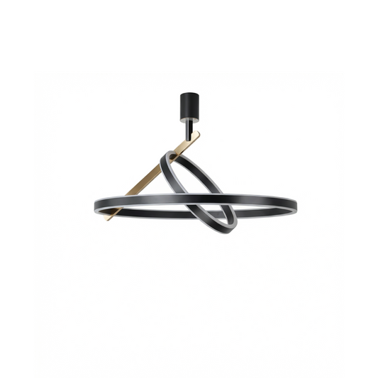 Minimalistische dubbele ringplafondlamp in aluminium – Circadia